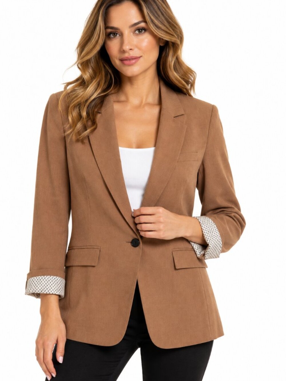 Forever 21 Women's Camel Brown Tailored Blazer Jacket – Size S – NWT